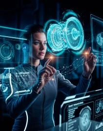 Futuristic AI dashboard